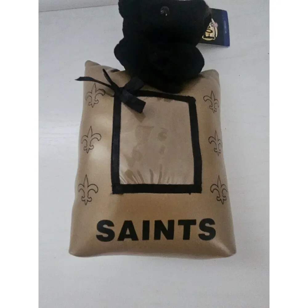 Vtg‎ Rare New Orleans Saints 2000 NFL Play Football Plush Bear Picture Frame